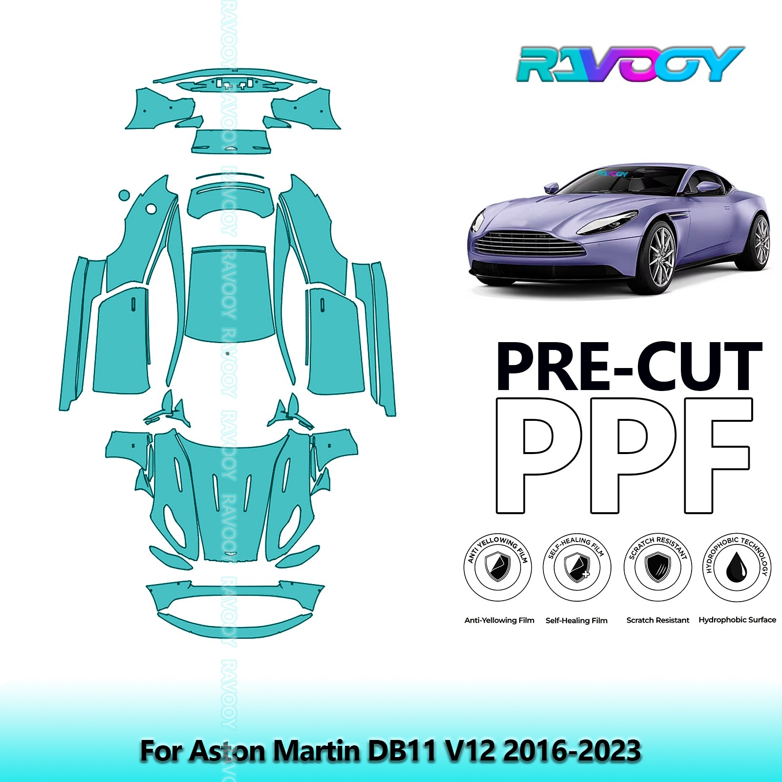PreCut Paint Protection Film PPF For Aston Martin DB11 V12 2016-2023