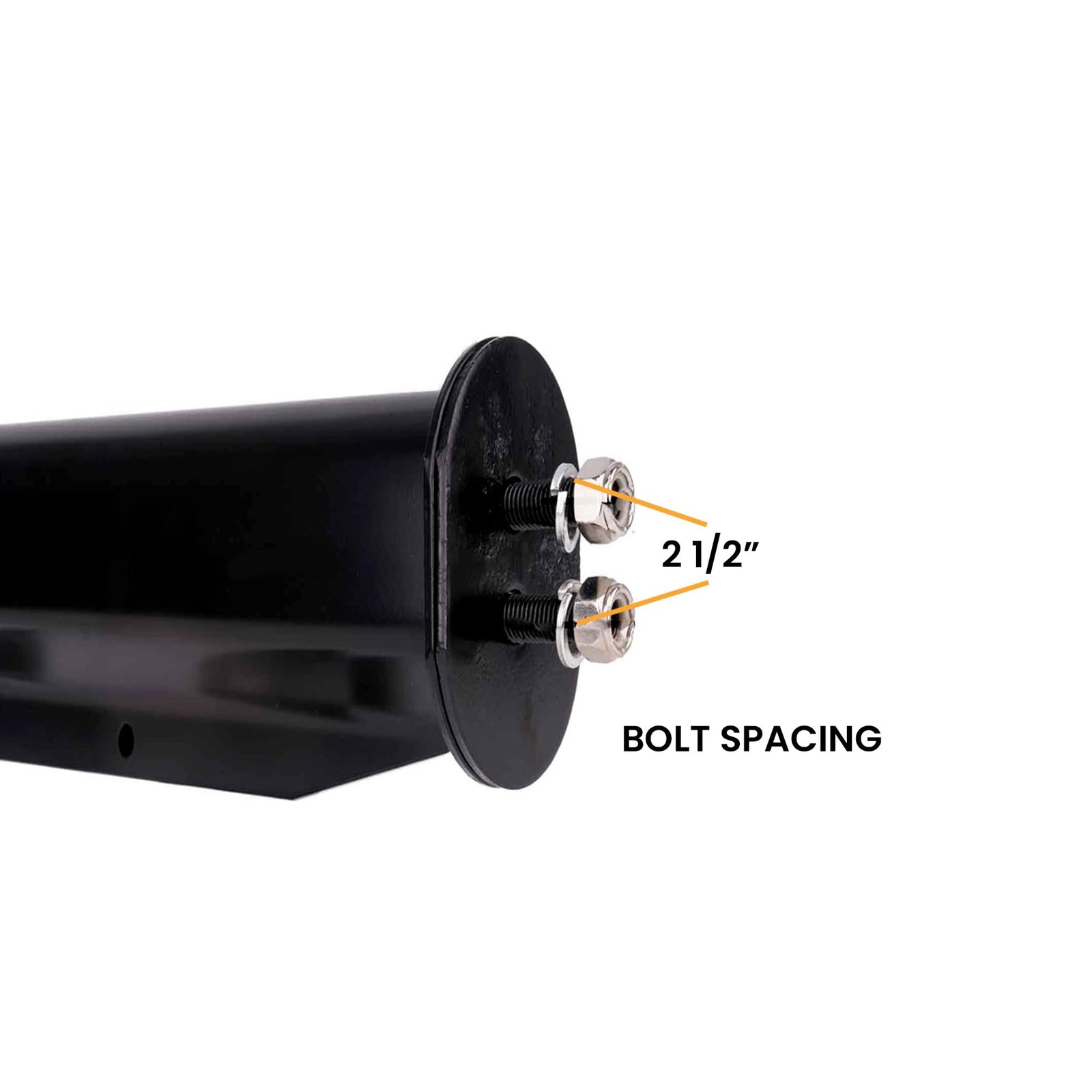 Black Mud Flap Hanger Set 30′ Straight Angled 2-1/2″ Bolt Pattern w/ Reflector
