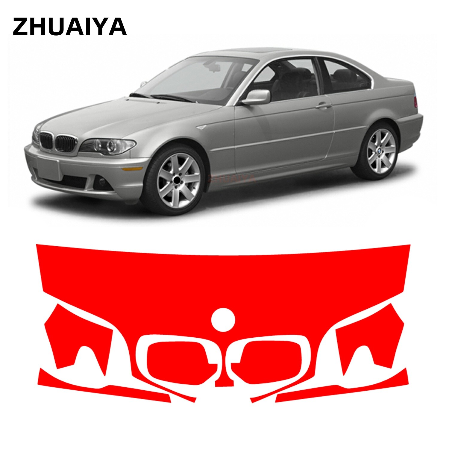 l Hood + Fenders PPF Paint Protection Film For BMW 3 Series Coupe 2004-2006