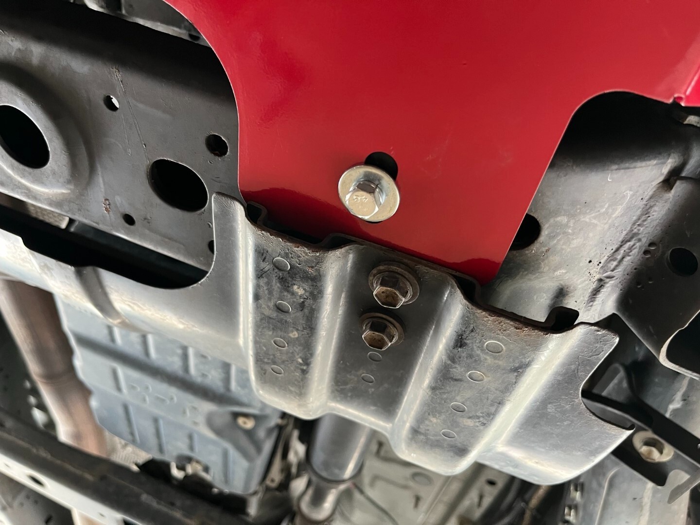 3mm 3PC Red Bash Plates for Toyota Hilux 2015+ SR SR5 N80 Sump Guards Steel 4×4