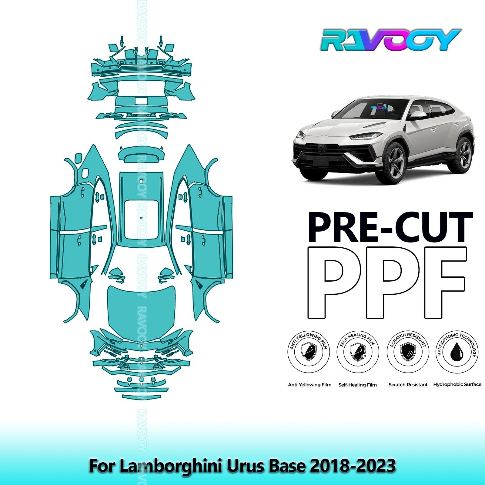 PreCut Paint Protection PPF Kit For Lamborghini Urus Base 2018-2023