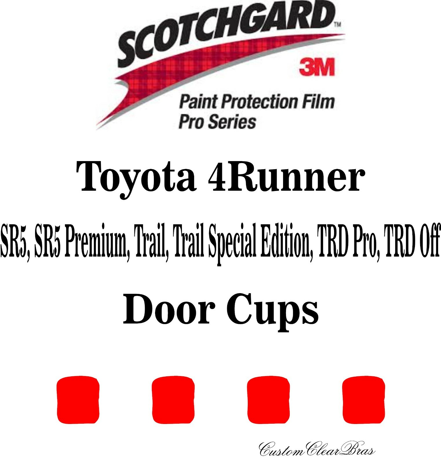 3M Scotchgard Paint Protection Film Pro Serie 2014-2020 2021 2022 Toyota 4Runner