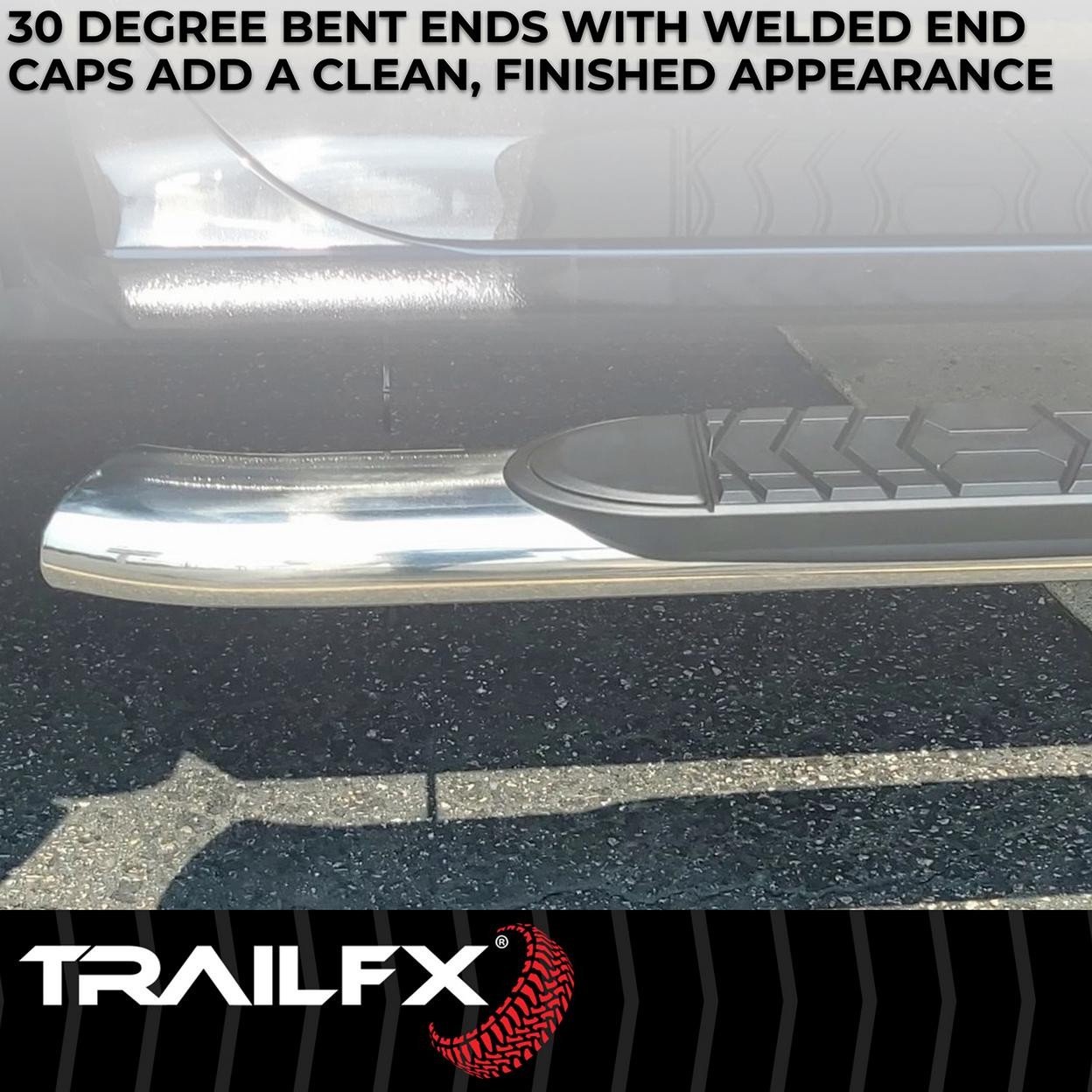 TrailFX A7086S With Step Pads 5 In Oval Bent Pol Stainless Steel With Welded End