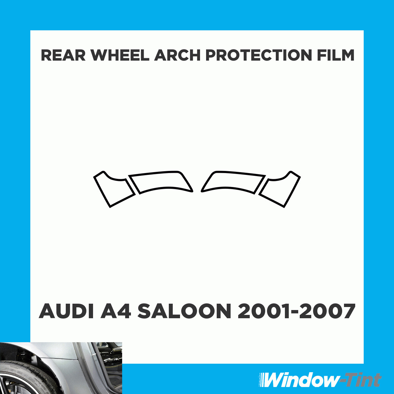 For Audi A4 4-door Berlina 01-07 CLEAR Rear Wheel Arch Protection Film PPF