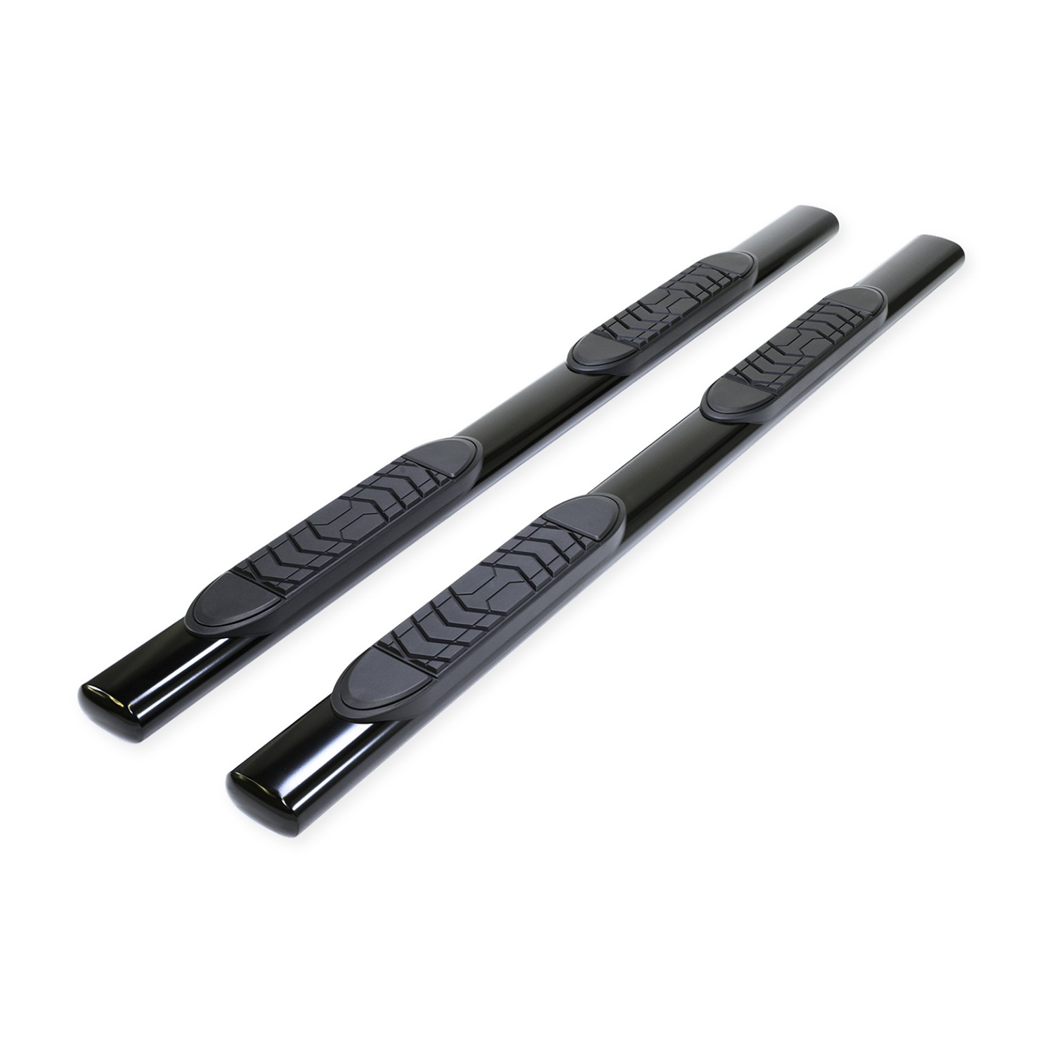 TrailFX A7015B TFX 5″ Oval Straight Side Bars Black Steel Rocker Panel Mount