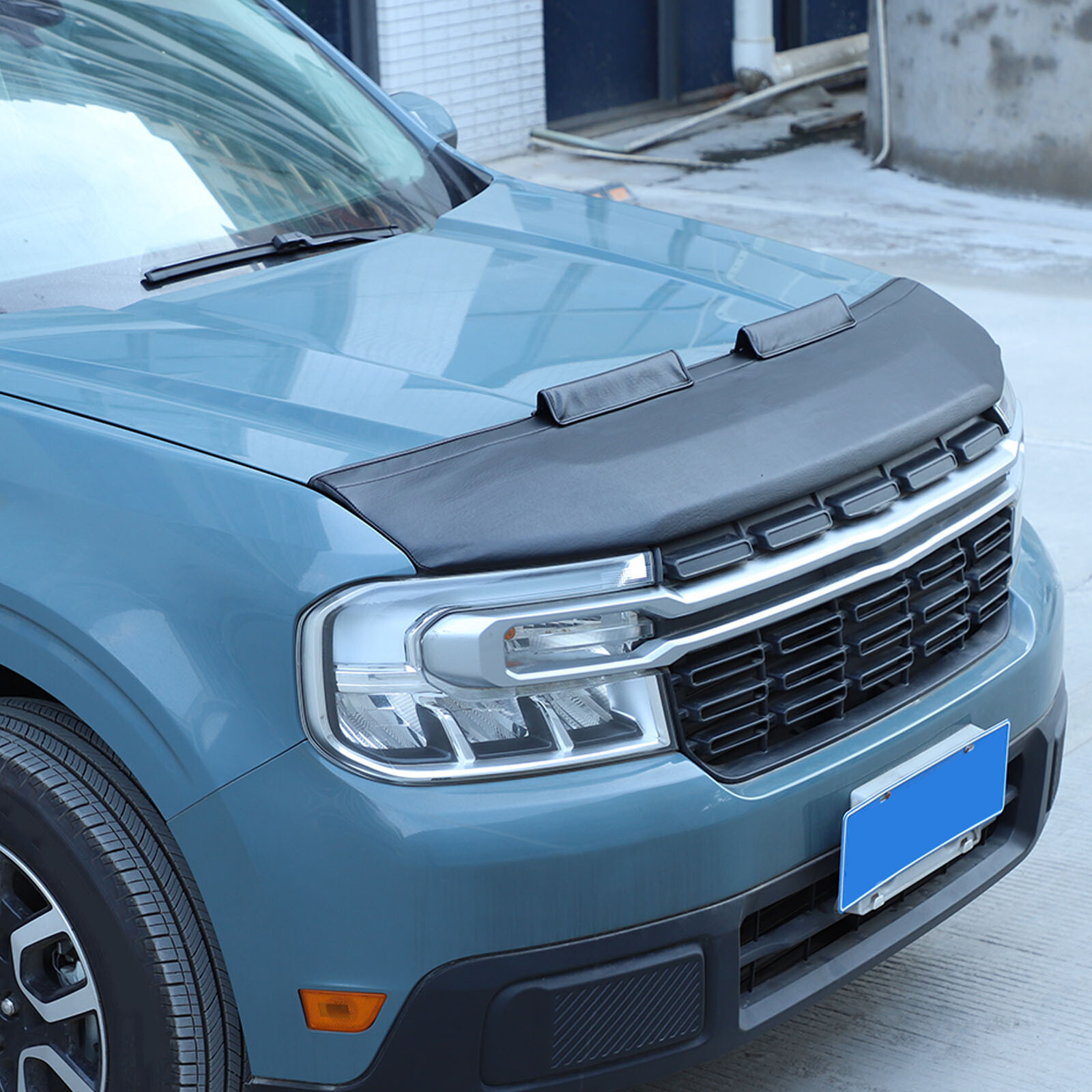 PU Leather Hood Guard Bra Stone Bug Deflector Custom Fits Ford Maverick 2022-24