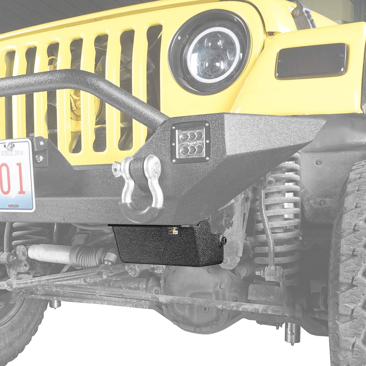 Durable Black Powder Coat Steering Box Skid Plate for Jeep Wrangler TJ 1997-2006