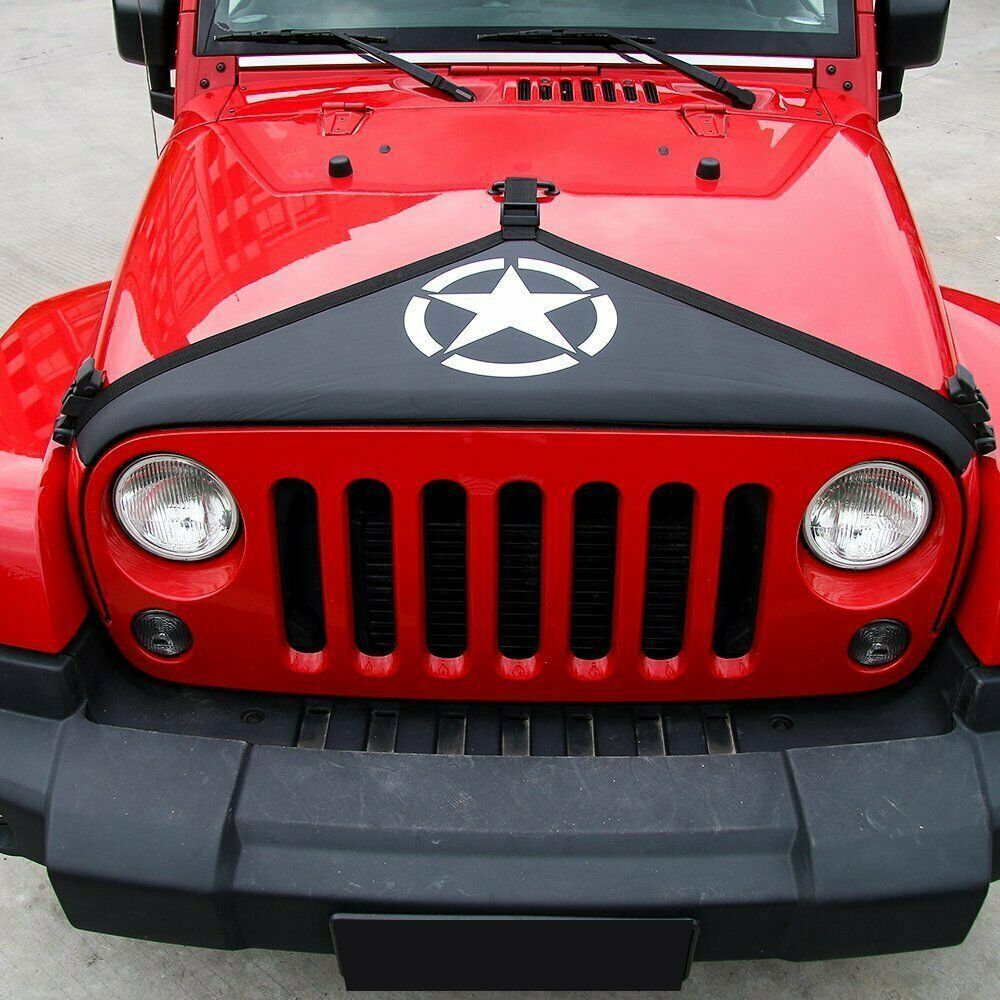 Front Hood Cover End Bra Protector for Jeep Wrangler JK JKU 2007-2018 Black Star