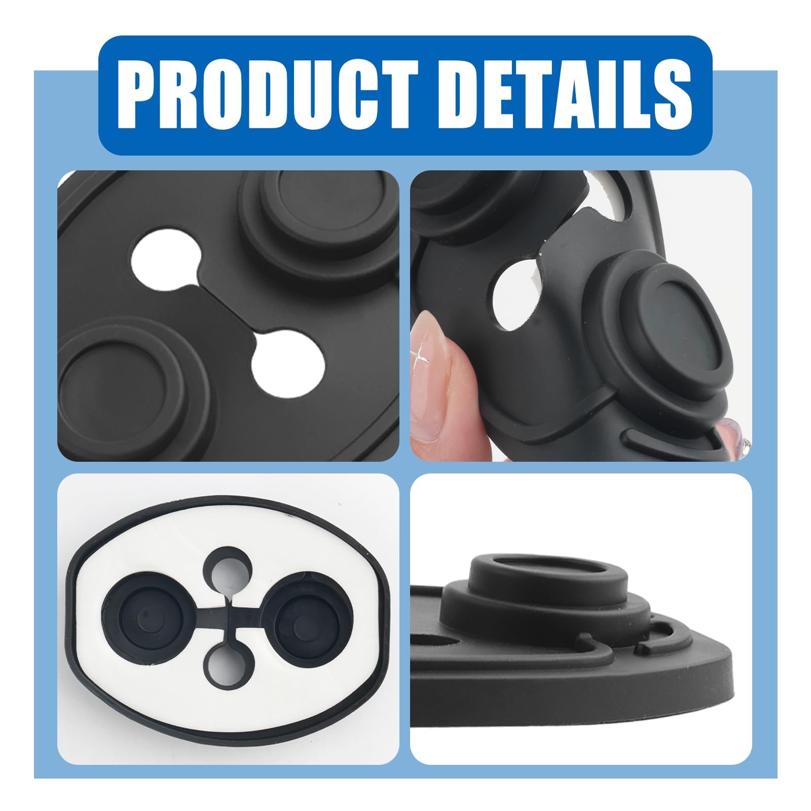 4PCS Car Door Strike Protector with Full Adhesive 3.57*2.71*0.47 inch, Black