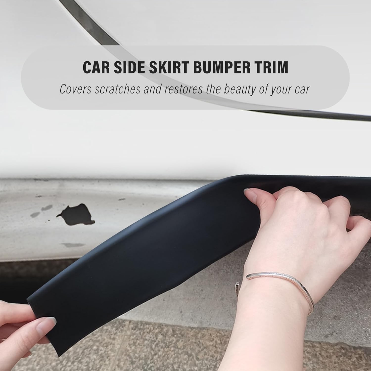 13FT Car Side Skirt Rocker Panel Trim For Dodge Rubber Anti-Scratch Edge Guards