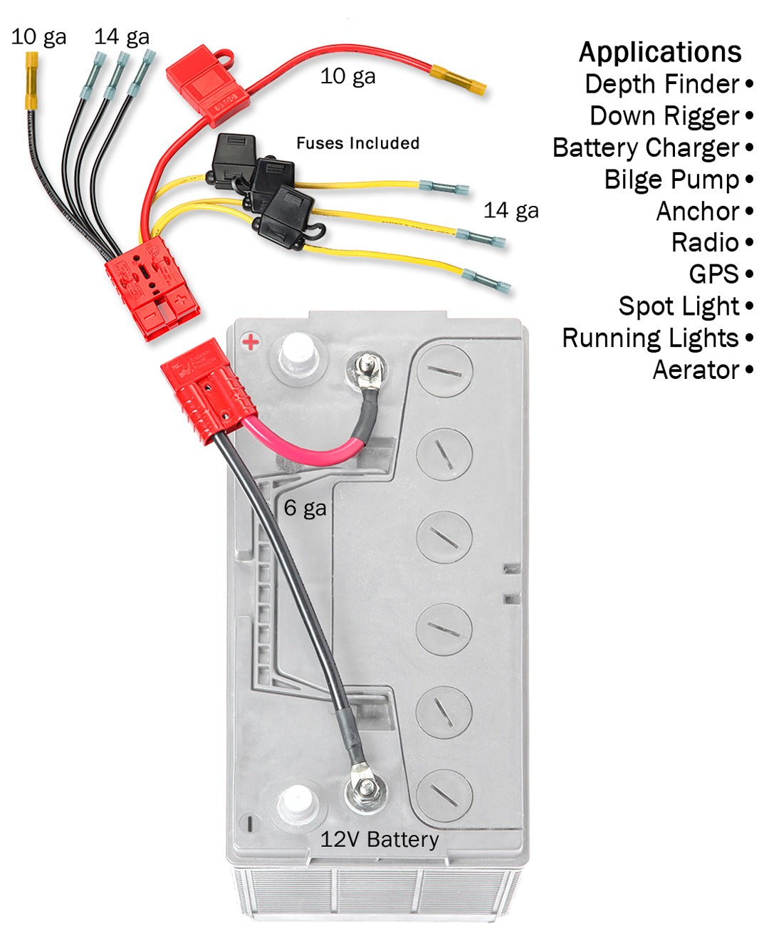 CONNECT EASE 12 VOLT MULTI FUSED CONNE- RCE12VB4FK