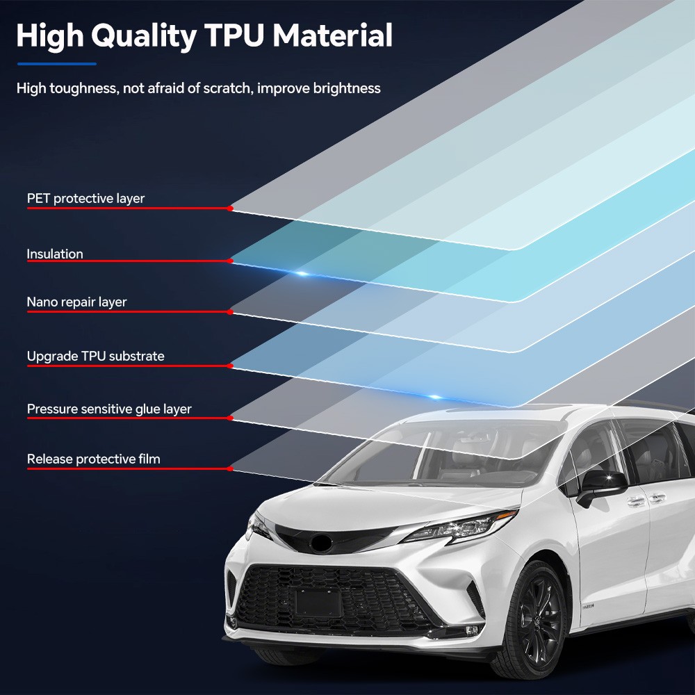 Rearview Mirror Precut Paint Protection Film TPU PPF For Toyota Sienna 2022-2025
