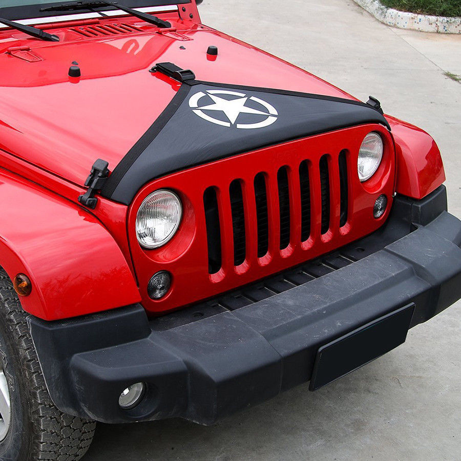 Five Star Hood Cover Front End Bra Protector V-Hood Covers For Jeep Wrangler 07+