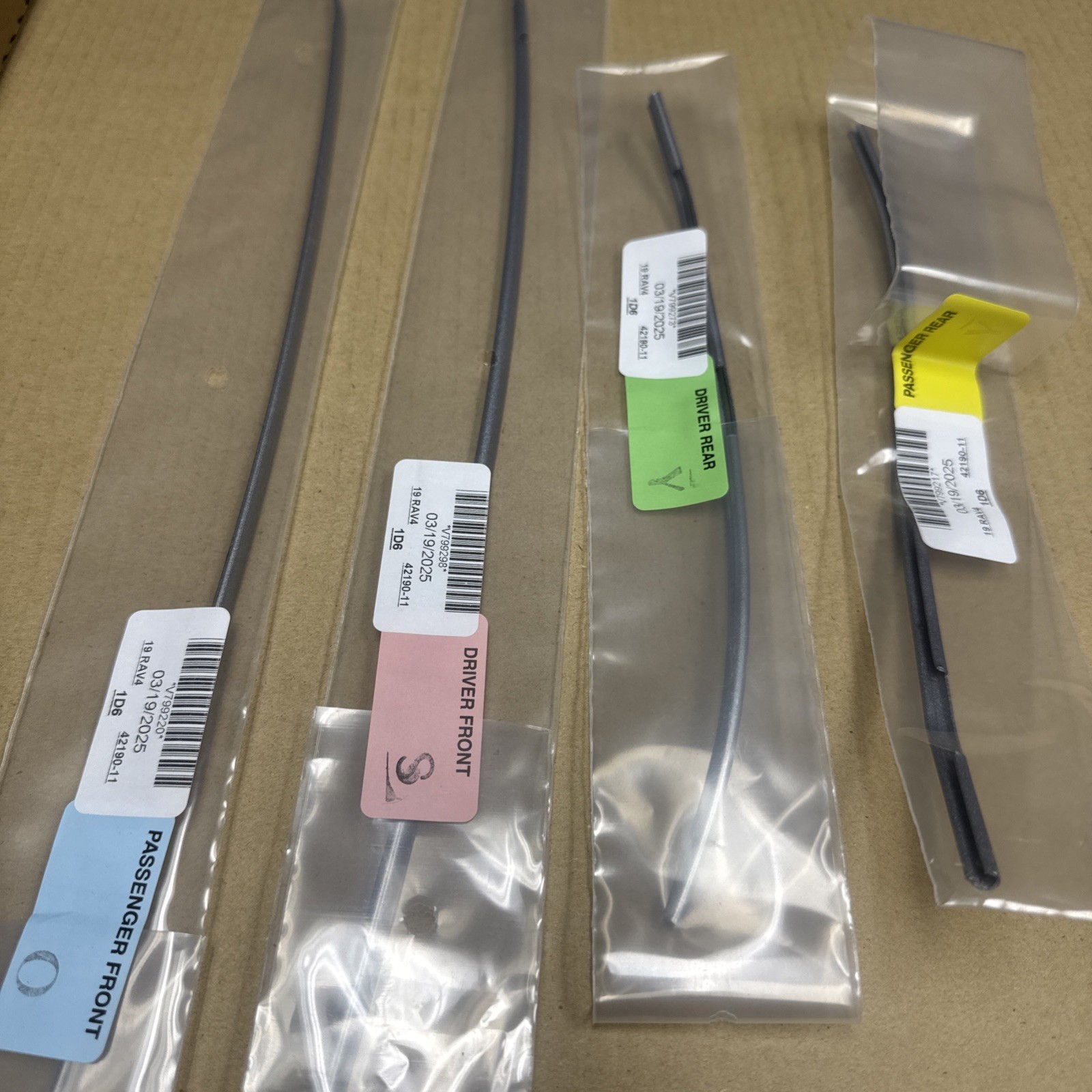 Genuine Toyota Door Edge Guards Silver Sky Metallic PT936-42190-11