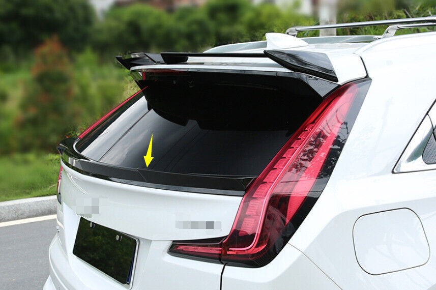 For Cadillac XT4 2019-2025 ABS Black Middle Trunk middle Spoiler Wing Flap