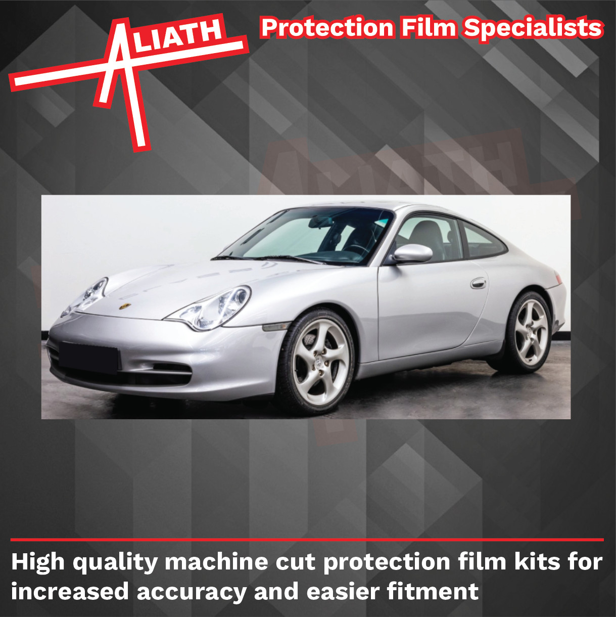Fit Porsche 911 996 97-04 Rear Arch BLACK Stone Chip Guard Paint Protection Film