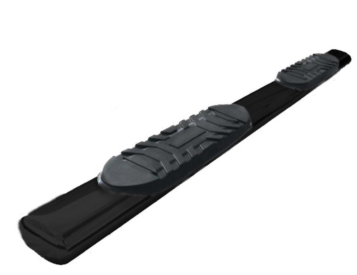 TrailFX A7048B With Bed Step 5 Inch Oval Straight Powder Coated Black Steel Rock