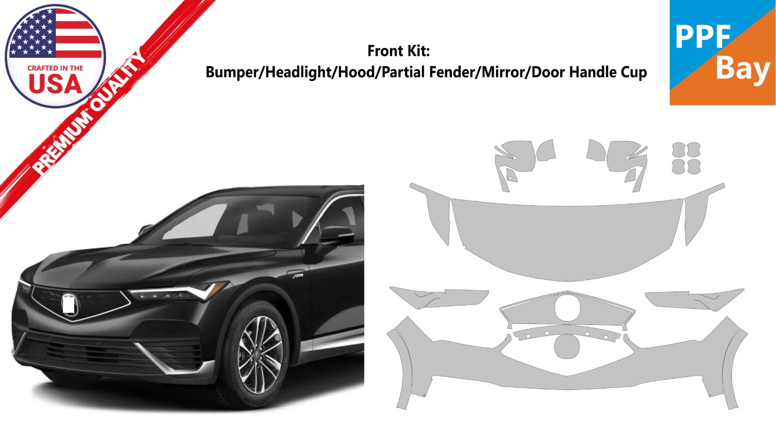 For Acura ZDX A-Spec/Type S 2024 Front End Paint Protection Film PreCutKit PPF