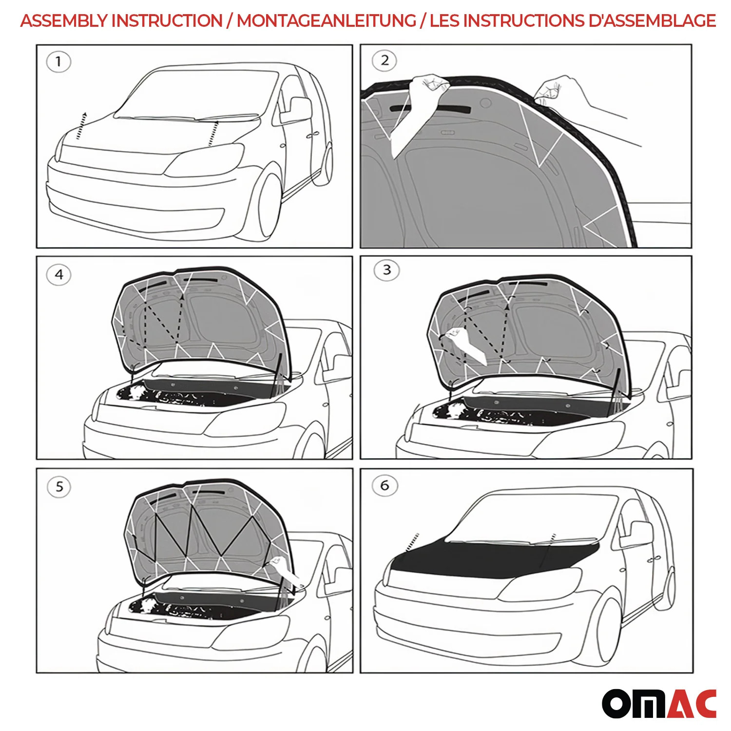 2014-2022 RAM ProMaster Car Bonnet Mask Hood Bra Full Coverage Chequered