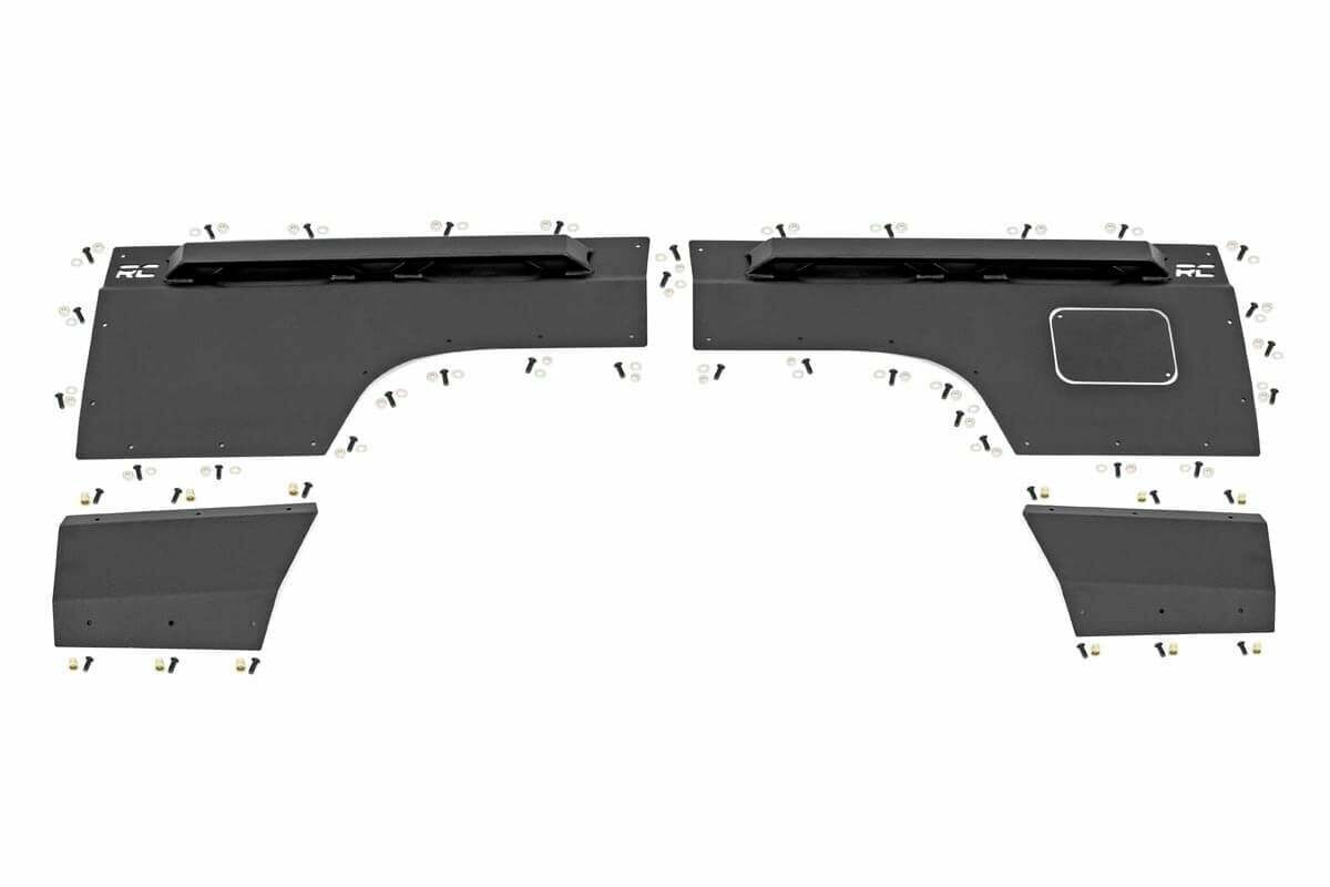 Rough Country Rear Fender Panel Armor-Black, for 97-01 Cherokee XJ; 10579