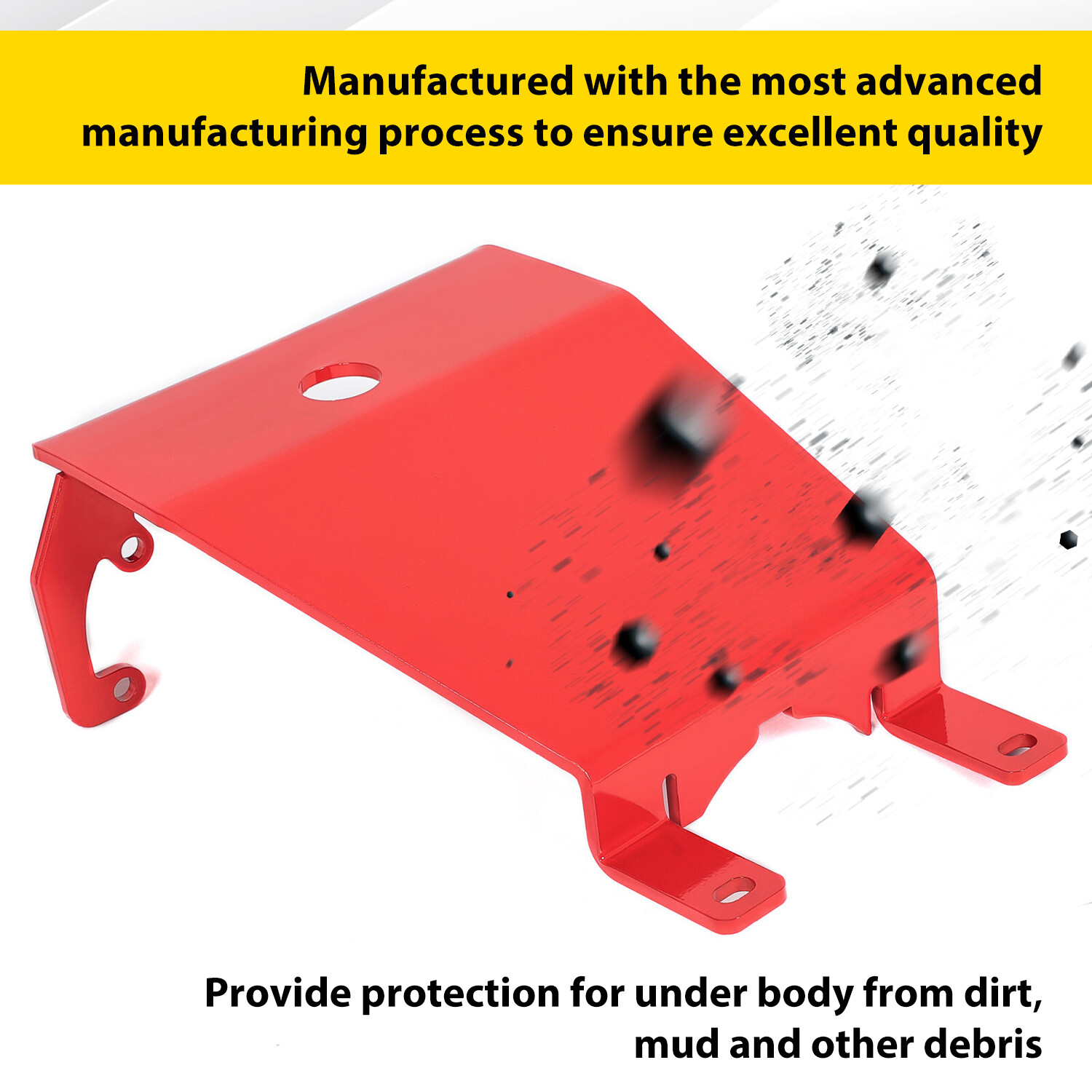 Front Skid Plate Red Steel For Jeep Wrangler 2018-23 / Gladiator 2020-23 RS62116