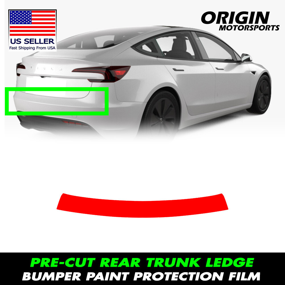 PreCut Rear Bumper Deck Paint Protection Film PPF For Tesla Model 3 2024-2025