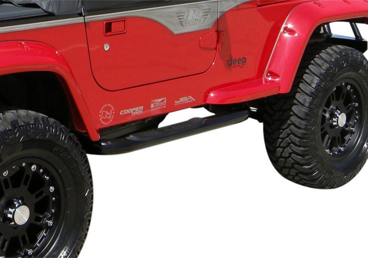 Rampage Step Nerf Bar 3 in. Rnd Stp Br WTW Fits 1987-1995 Jeep Wrangler, 1997-20
