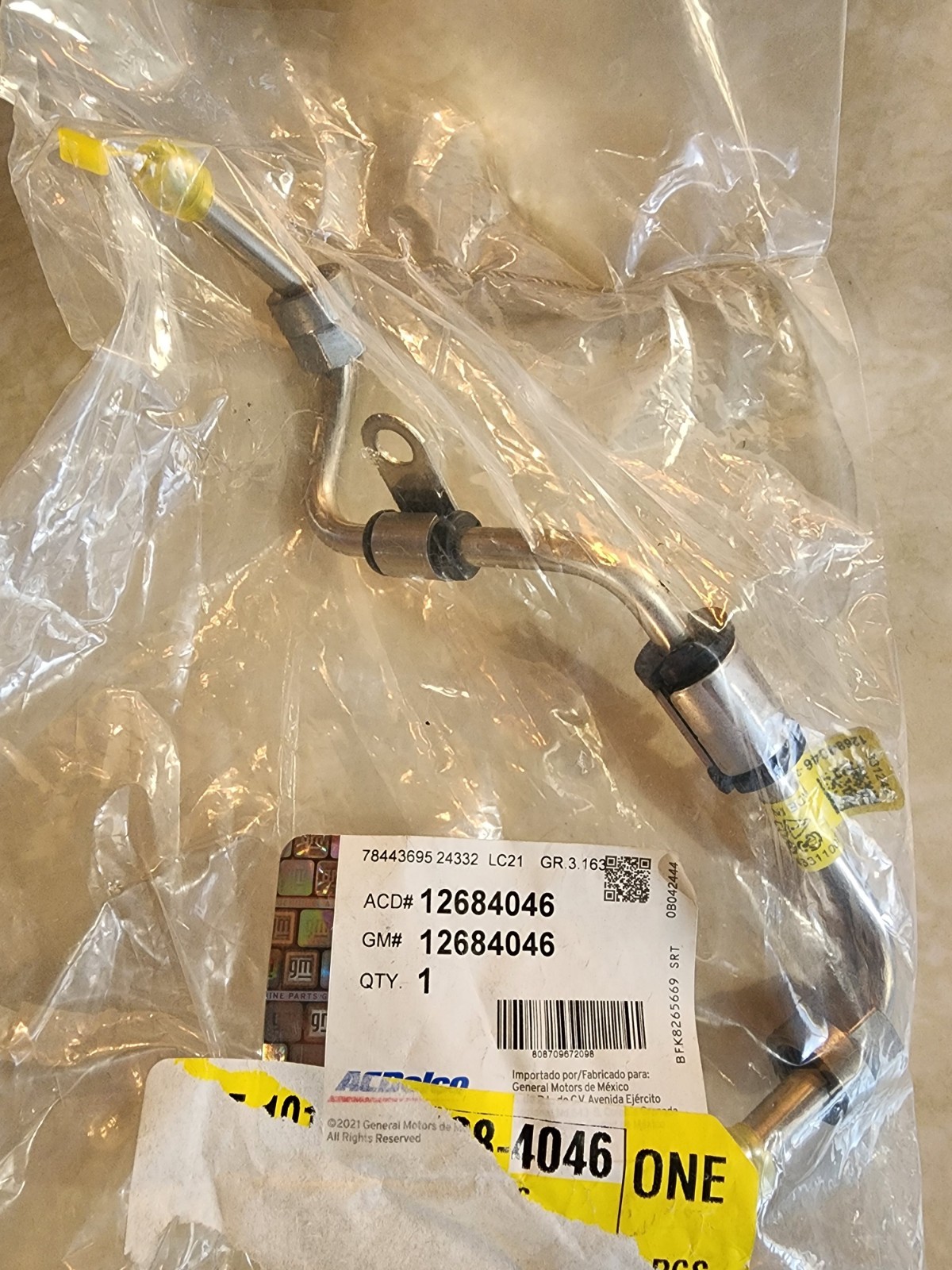Genuine GM 12684046 OEM Fuel Feed Line Brand New!