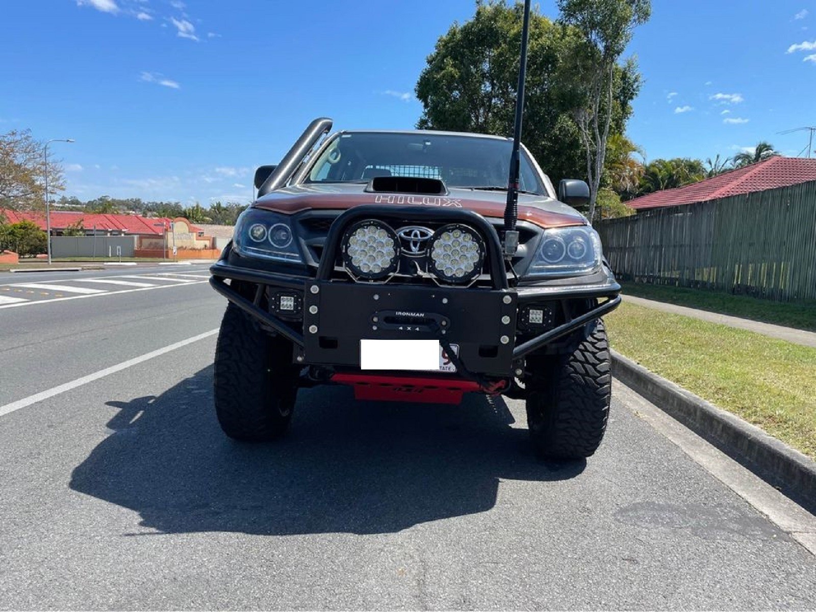 3mm Red 4X4 Bash Plate Front Sump Guard for Toyota Hilux 2005-2015 N70 Underbody