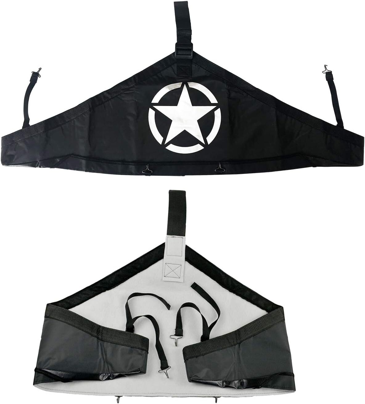 Front Hood Cover Bra Protector T-Style for Jeep Wrangler JK JKU 2007-2018 (Star)