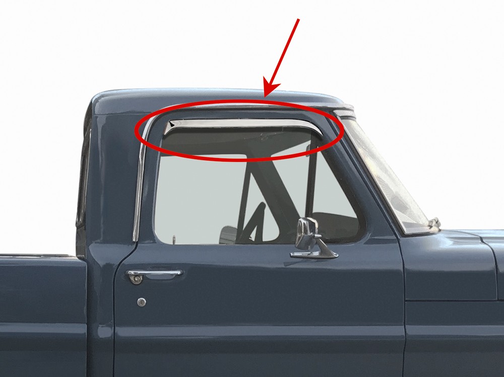 1967-72 F-250 Rain Deflectors Door Window F350 Pickup Truck Ventshade New