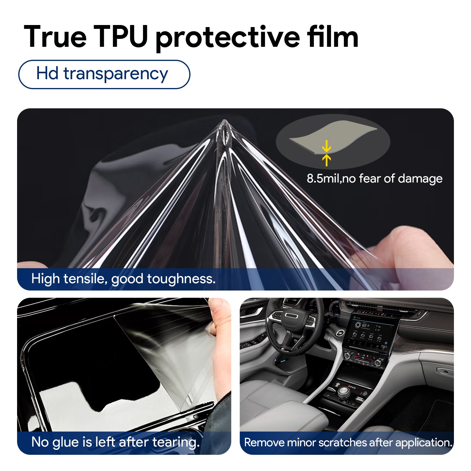 For 2021-2024 Jeep Grand Cherokee Interior Precut Paint Protection Film PPF TPU