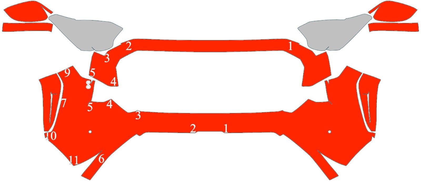 Toyota TACOMA SR5, FRONT PPF, DIY Pre-Cut set 2024-2025