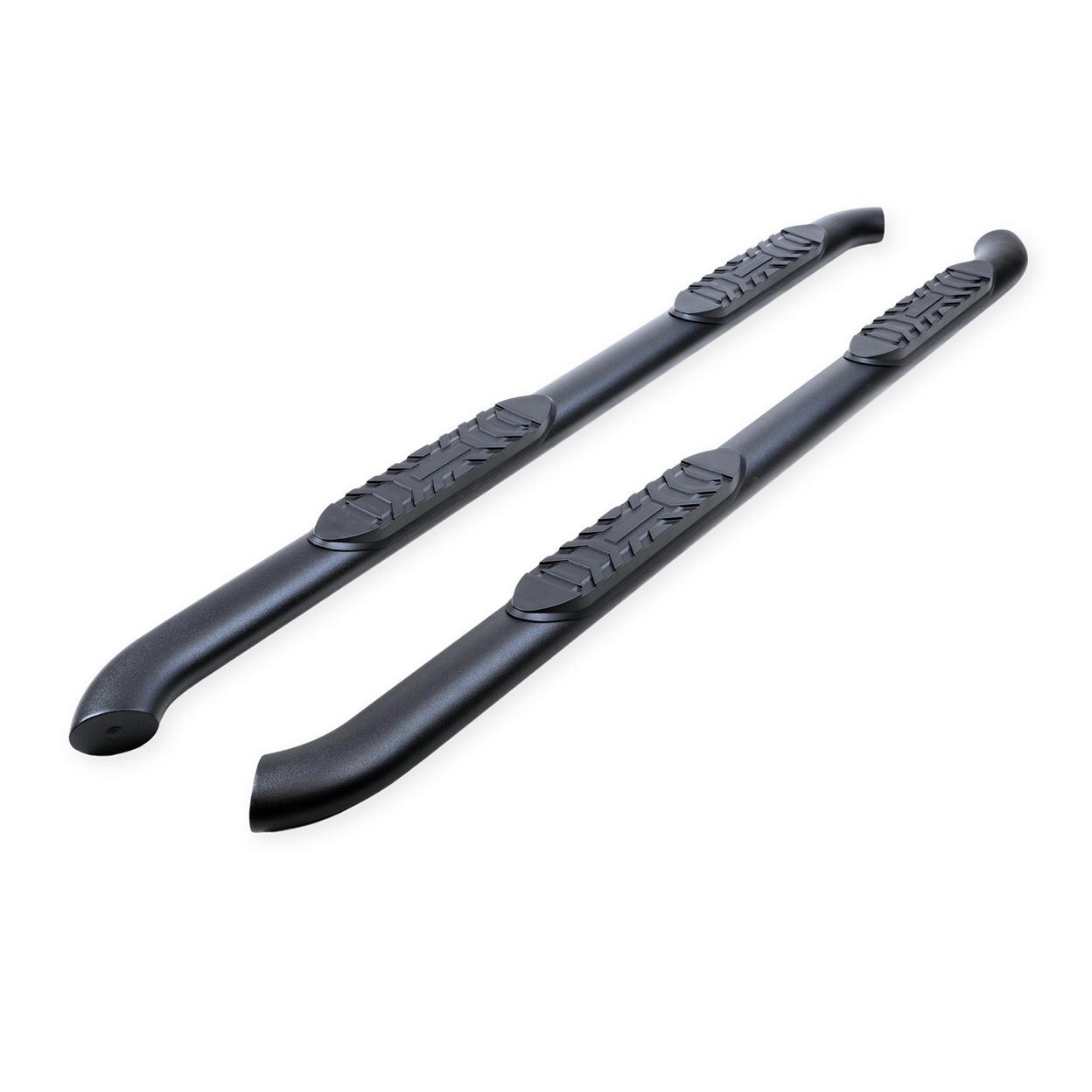 TrailFX A1007B 4 Inch Oval Bent Powder Coated Titanium Black Mild Steel Rocker P