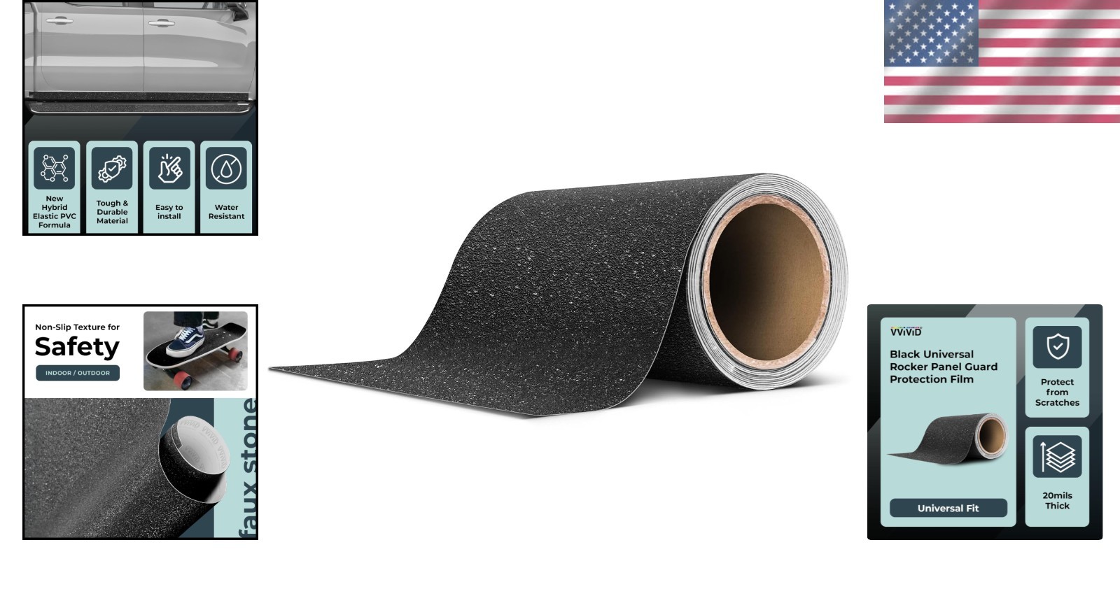 Protect Your Truck with 6″ x 20ft Black Rocker Panel Guard – Easy Application
