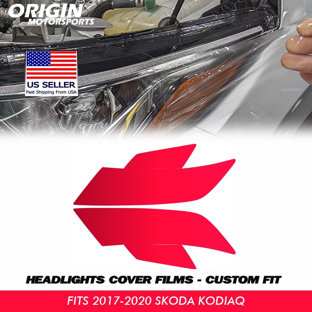 PreCut Headlights Protection Clear Covers Bra PPF For 2017-2020 Skoda KODIAQ