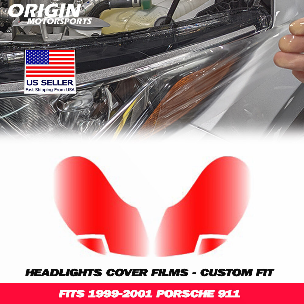 PreCut Headlights Protection Clear Covers Bra Film Kit PPF Fits 1999-2001 911