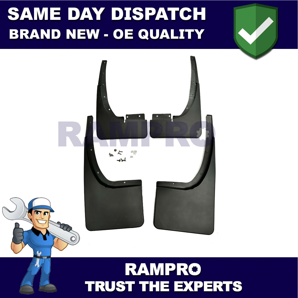 Tailored Mud Flaps Set of 4 For Ford Ranger 2012-2018 Rampro