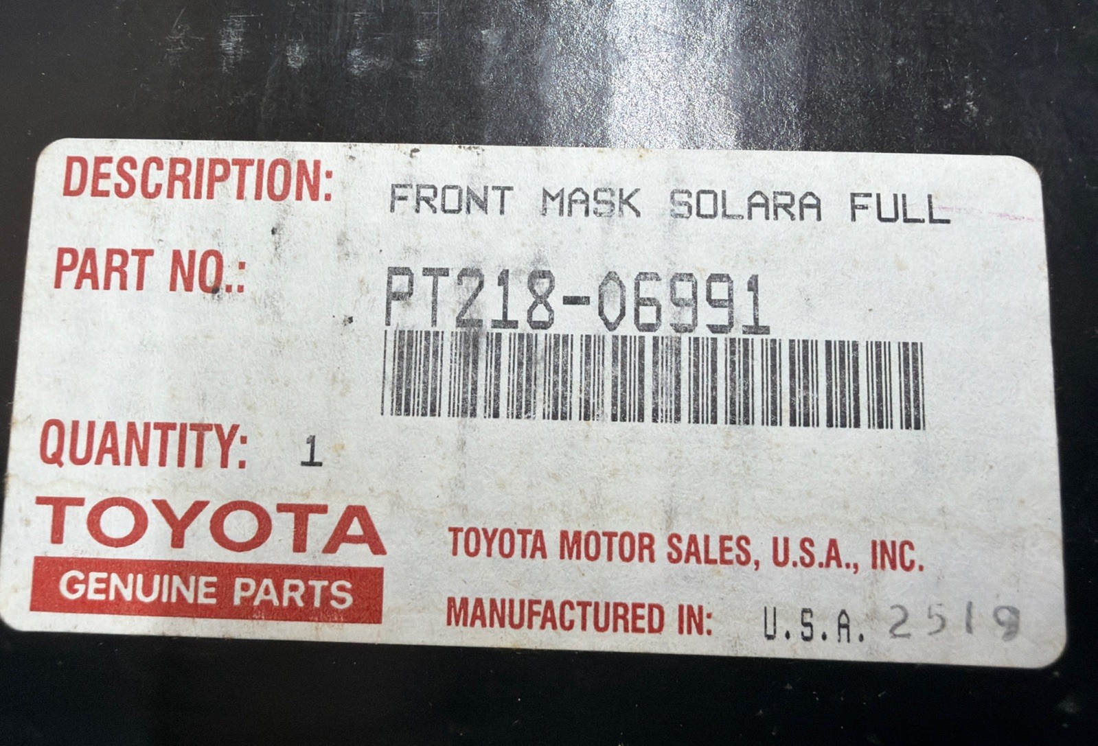 Front End Mask Solara Full 2000 2001 TOYOTA SOLARA PT218-06991 NOS