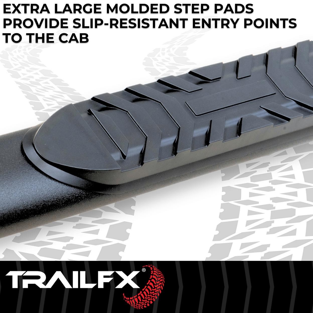 TrailFX A1007B 4 Inch Oval Bent Powder Coated Titanium Black Mild Steel Rocker P