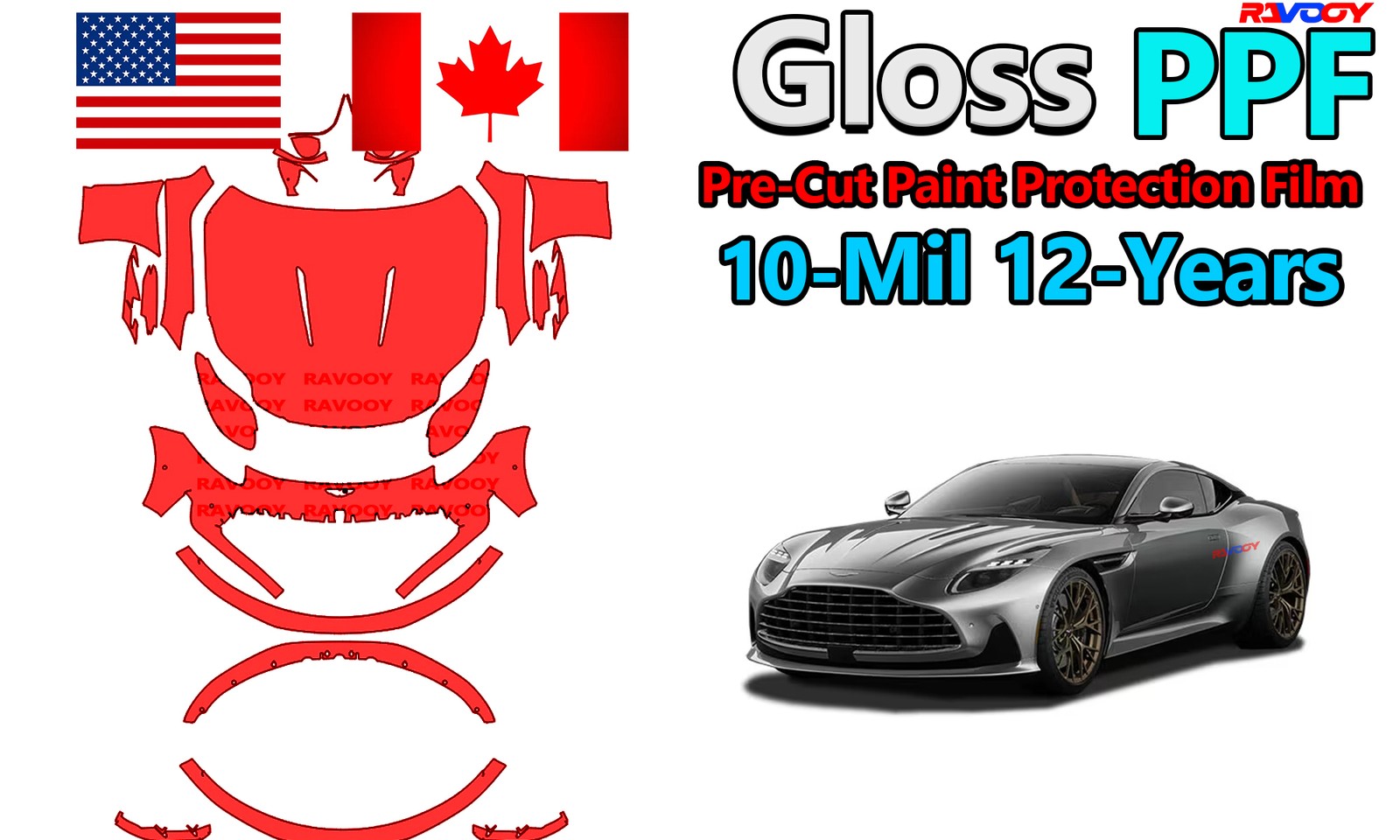 PreCut PPF Paint Protection Film For Aston Martin DB12 Coupe V8 2024-2025