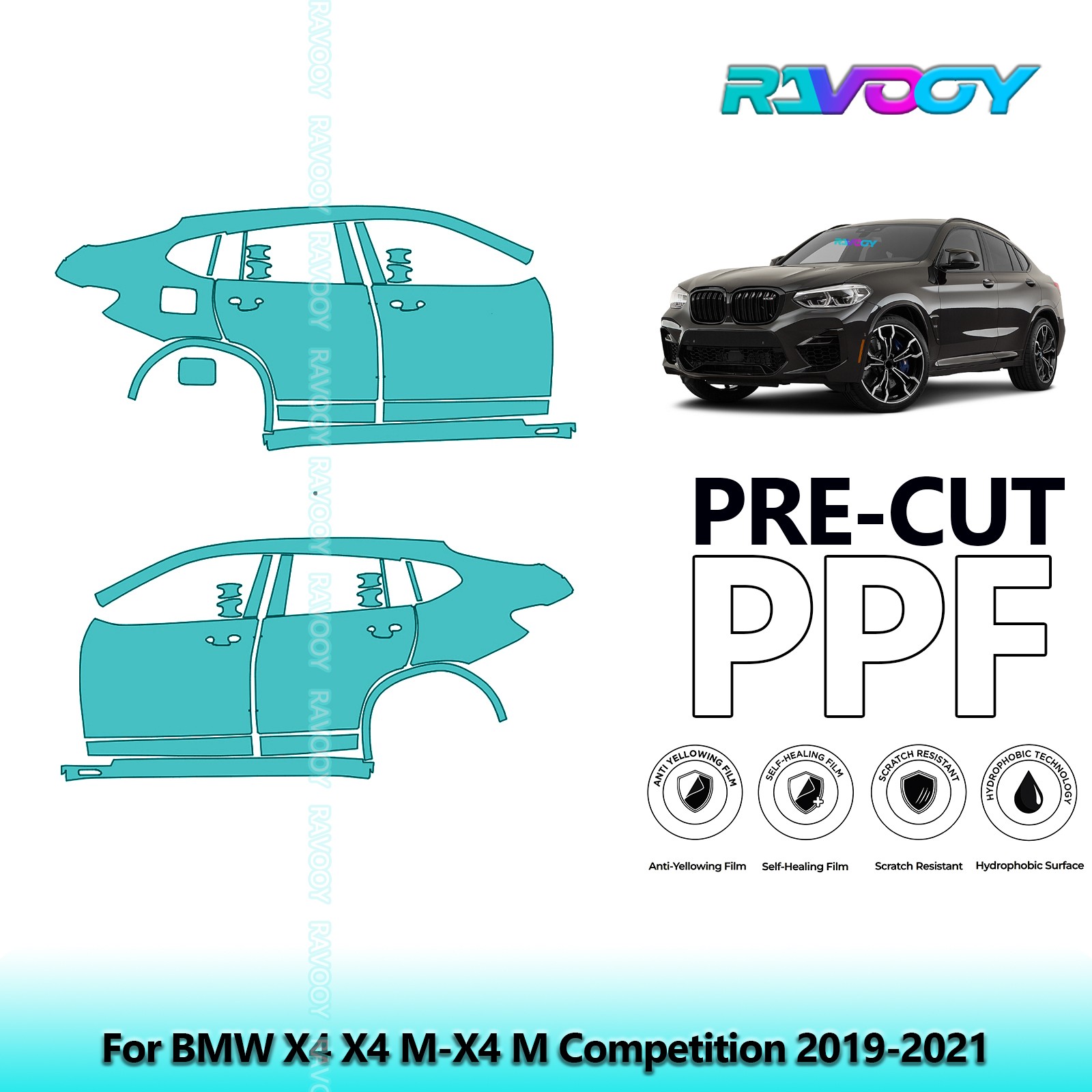 PreCut Paint Protection PPF Kit For BMW X4 X4 M-X4 M Competition 2019-2021