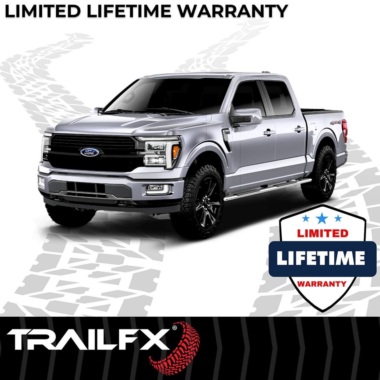 TrailFX A4004S 4 Inch Trapezoid Straight Pol Stainless Steel Plastic End Caps