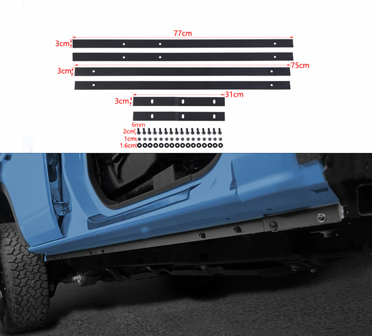 Pinch Weld Cover Fit for Ford Bronco 4-Door 2021-2023 Trail Armor Rocker Panels