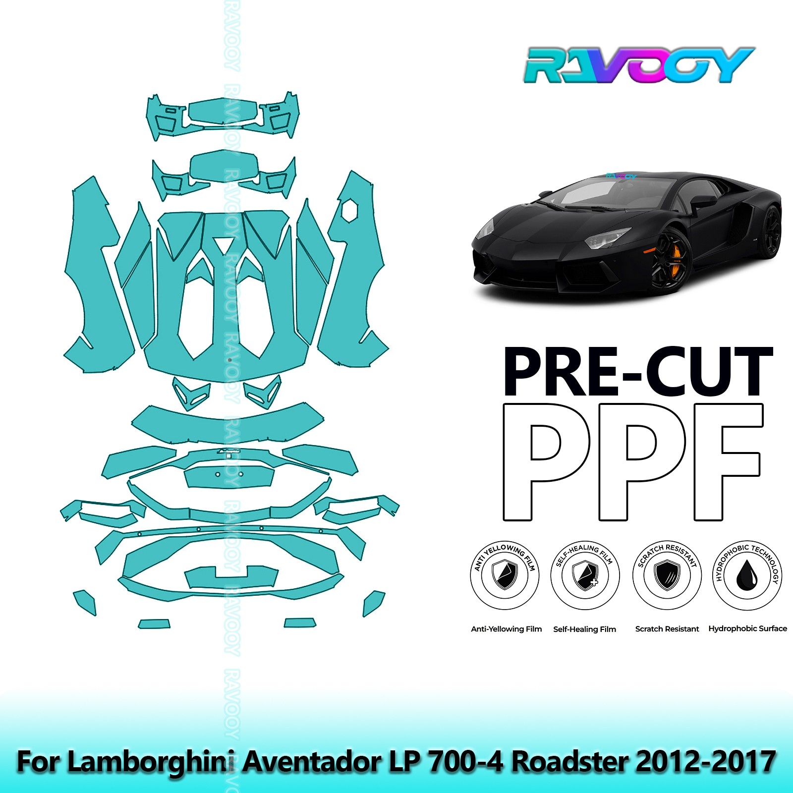 Paint Protection PPF Kit For Lamborghini Aventador LP 700-4 Roadster 2012-2017