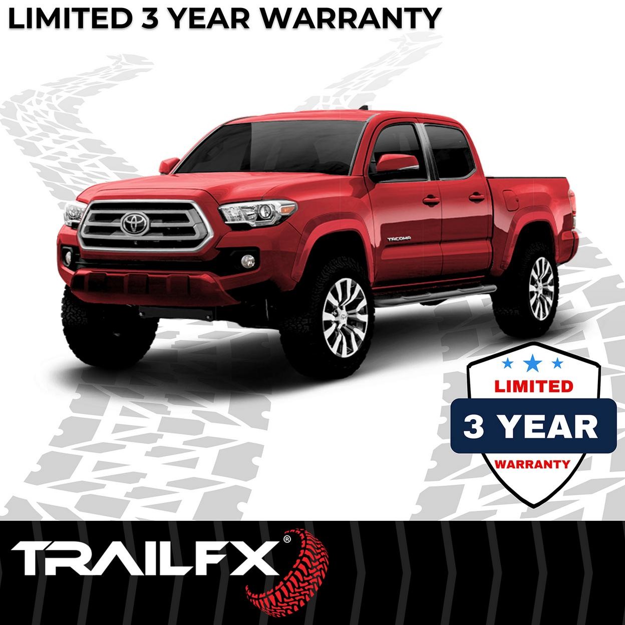 TrailFX A0009B 3 Inch Round Bent Powder Coated Black Steel Rocker Panel Mount
