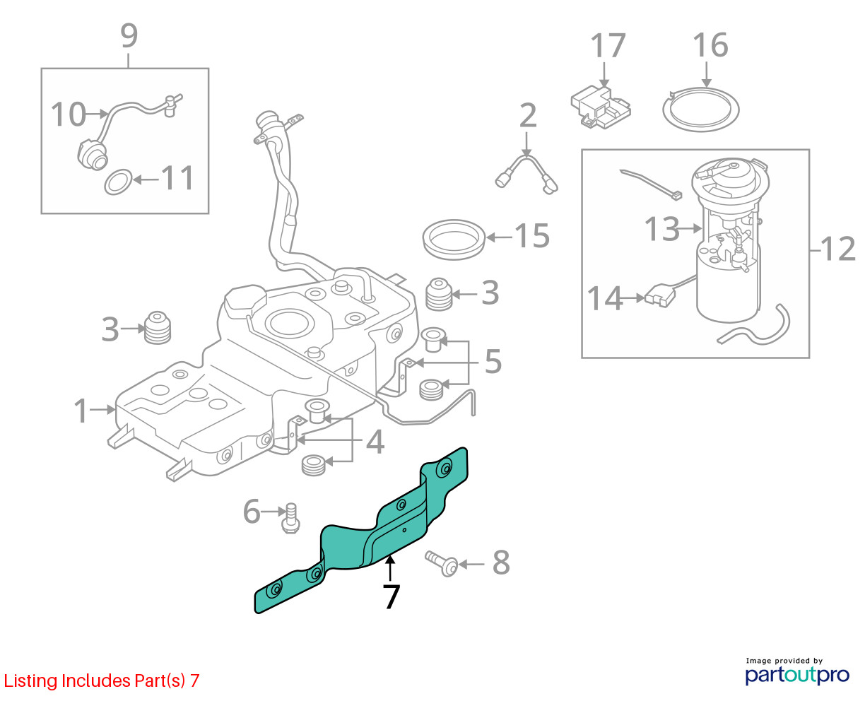 Audi 09-26 Audi Q5 Fuel Tank Shield 8R0201308D