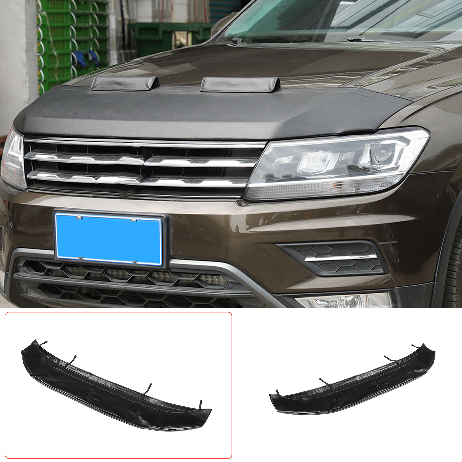 Front Hood Cover Engine End Bra Protector for Volkswagen VW Tiguan 2018-24 Black
