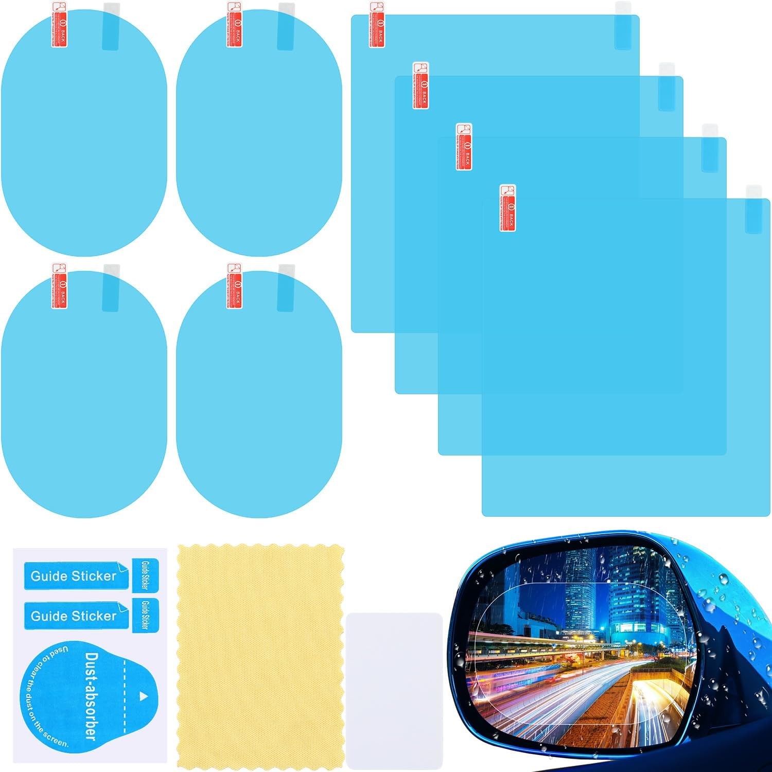 8 Pieces Car Rearview Mirror Film, Anti Fog Glare Rainproof Waterproof…
