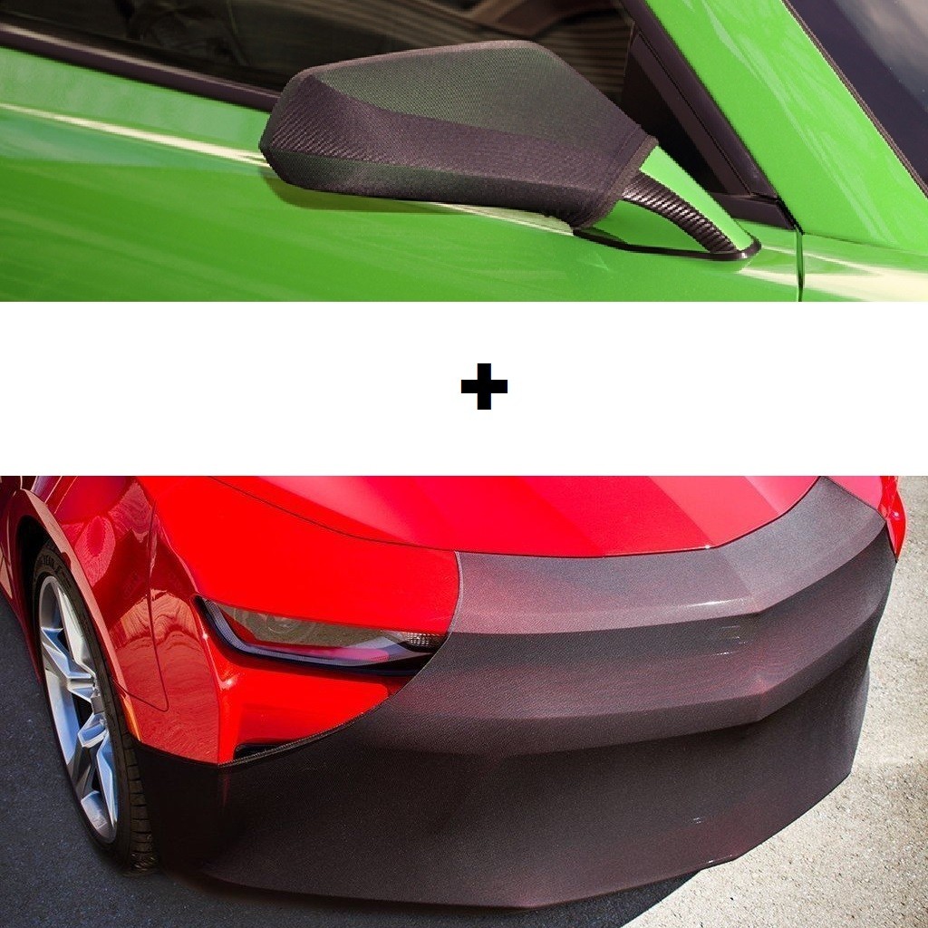 Camaro NoviStretch Front + Mirror Bra Covers Fits: 6th Gen 16-18 FBM650C + MC250
